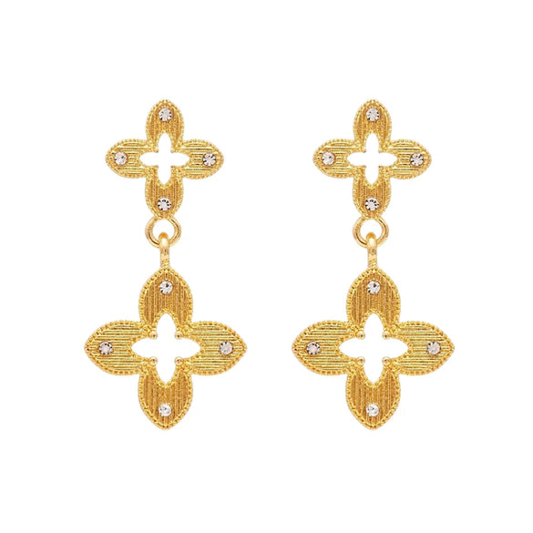 Alloy Flower Retro Electroplated Women's Earrings