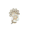 Alloy Flower Rhinestone Electroplated Brooch Pastoral Style