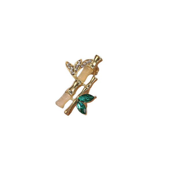 Alloy Flower Shape Electroplated Women's Bamboo Brooch Minimalist Style