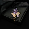 Alloy Flower Shape Rhinestone Brooch Electroplated Unisex