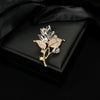 Alloy Flower Shape Rhinestone Brooch Electroplated Unisex