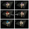 Alloy Flower Shape Rhinestone Brooch Electroplated Unisex