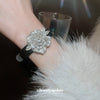 Alloy Flower Shaped Diamond Set Women's Bracelet