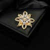 Alloy Flower Shaped Pearl Inlaid Electroplated Brooch Clothing Accessories For Women And Unisex
