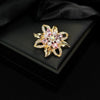 Alloy Flower Shaped Pearl Inlaid Electroplated Brooch Clothing Accessories For Women And Unisex
