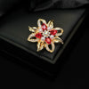 Alloy Flower Shaped Pearl Inlaid Electroplated Brooch Clothing Accessories For Women And Unisex