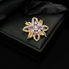 Alloy Flower Shaped Pearl Inlaid Electroplated Brooch Clothing Accessories For Women And Unisex
