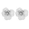 Alloy Flower Stud Earrings For Women Set With Pearls