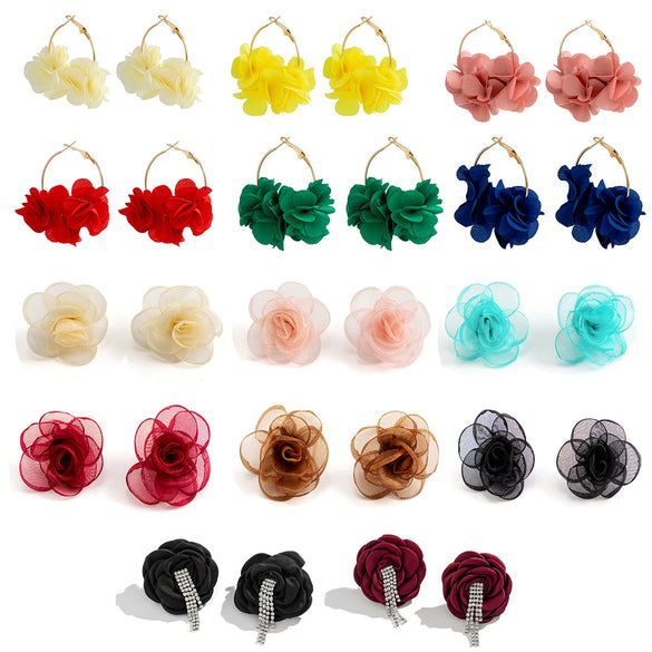 Alloy Flower Style Electroplated Women's Earrings