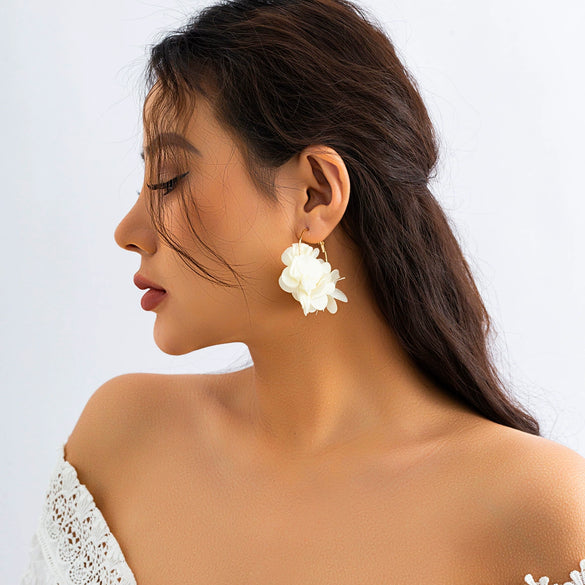 Alloy Flower Style Electroplated Women's Earrings