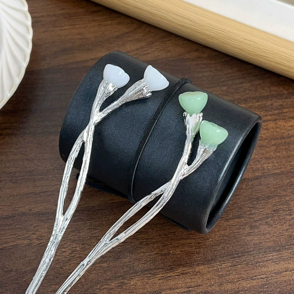 Alloy Flowers Electroplated Styling Hairpin