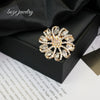 Alloy Flowershaped Diamondencrusted Electroplated Brooch Retro Creative Style For Women And Unisex