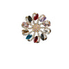 Alloy Flowershaped Diamondencrusted Electroplated Brooch Retro Creative Style For Women And Unisex