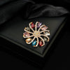 Alloy Flowershaped Diamondencrusted Electroplated Brooch Retro Creative Style For Women And Unisex