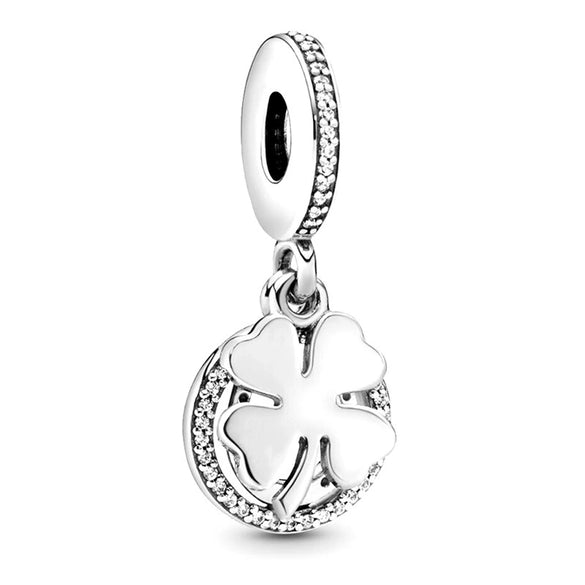 Alloy Fourleaf Clover Hollow Pendant Jewelry Diy Accessories With Totem Pattern And Electroplating Treatment