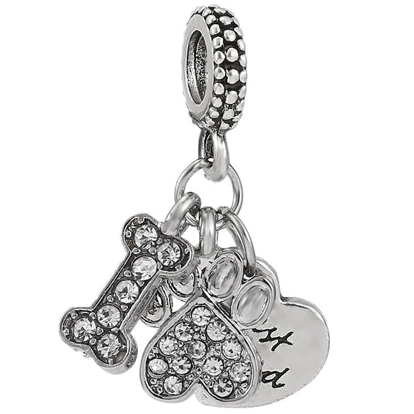 Alloy Fourleaf Clover Hollow Pendant Jewelry Diy Accessories With Totem Pattern And Electroplating Treatment
