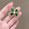 Alloy Fourleaf Clover Women's Electroplated Pin Brooch Accessories With Design Sense For Coat Decor