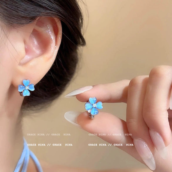 Alloy Fourleaf Flower Electroplated Women's Earrings