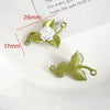 Alloy Fresh Green Leaf Camellia Lily Beaded Accessories With Dripping Oil Design For Bracelet Necklace Earrings Diy Handmade