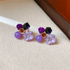 Alloy Fresh Style Flower Stud Earrings With Silver Needle Diamond Opal Crystal And Electroplating Treatment