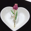 Alloy Freshwater Pearl Flower Brooch For Women
