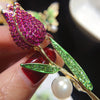 Alloy Freshwater Pearl Flower Brooch For Women
