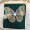 Alloy Freshwater Pearl Hairpin Duckbill Clip With Embroidery Butterfly Design For Women