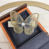 Alloy Freshwater Pearl Hairpin Duckbill Clip With Embroidery Butterfly Design For Women