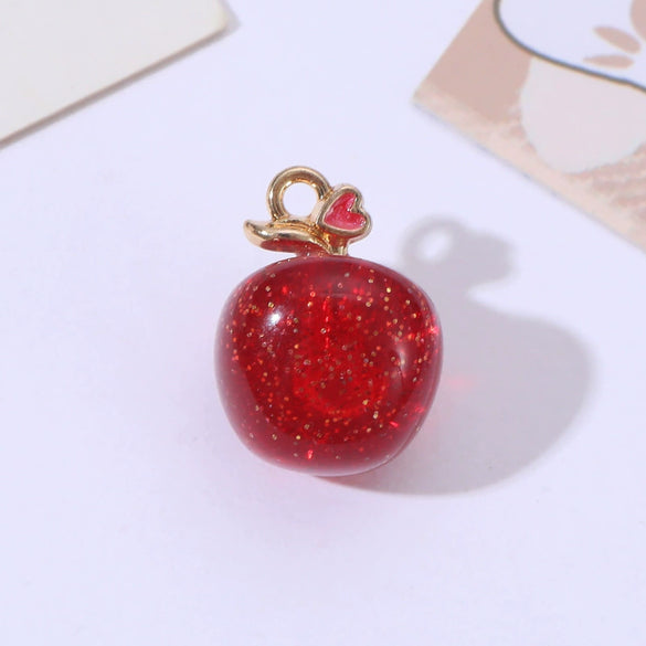 Alloy Fruit And Vegetable Threedimensional Microinlaid Oil Drop Pendant Diy Accessories For Earrings And Bracelets Sweet Style
