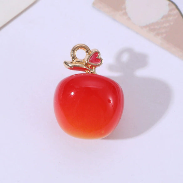 Alloy Fruit And Vegetable Threedimensional Microinlaid Oil Drop Pendant Diy Accessories For Earrings And Bracelets Sweet Style