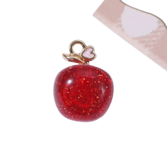 Alloy Fruit And Vegetable Threedimensional Microinlaid Oil Drop Pendant Diy Accessories For Earrings And Bracelets Sweet Style