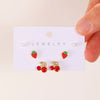 Alloy Fruit Earrings Cute Cartoon Cherry Watermelon Strawberry Electroplated For Women