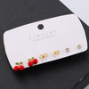 Alloy Fruit Earrings Cute Cartoon Cherry Watermelon Strawberry Electroplated For Women