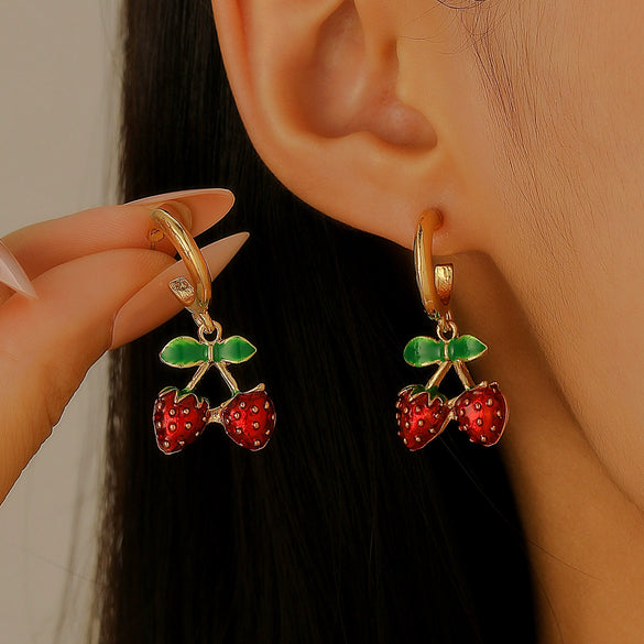 Alloy Fruit Earrings Electroplating Women's Fashion Creative