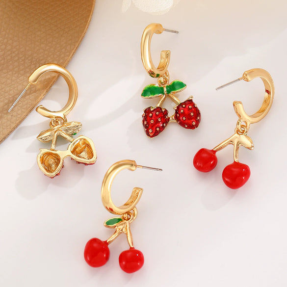 Alloy Fruit Earrings Electroplating Women's Fashion Creative