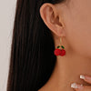 Alloy Fruit Pattern Diamond Earrings For Women