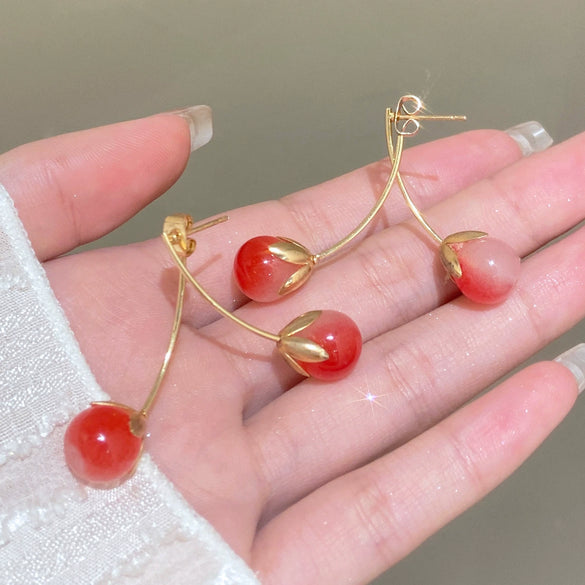 Alloy Fruit Pattern Electroplating Women's Fashion Cherry Earrings