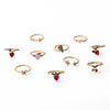Alloy Fruit Series Apple Peach Strawberry Cherry Butterfly Grape Fun Unisex Rings With Geometric Pattern And Electroplating Treatment