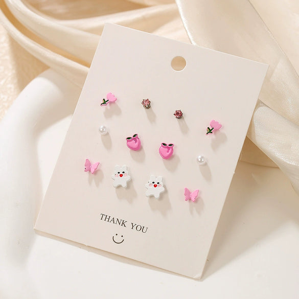 Alloy Fruit Shape Dripping Oil Design Women's Earrings Set