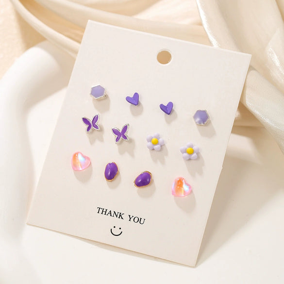 Alloy Fruit Shape Dripping Oil Design Women's Earrings Set