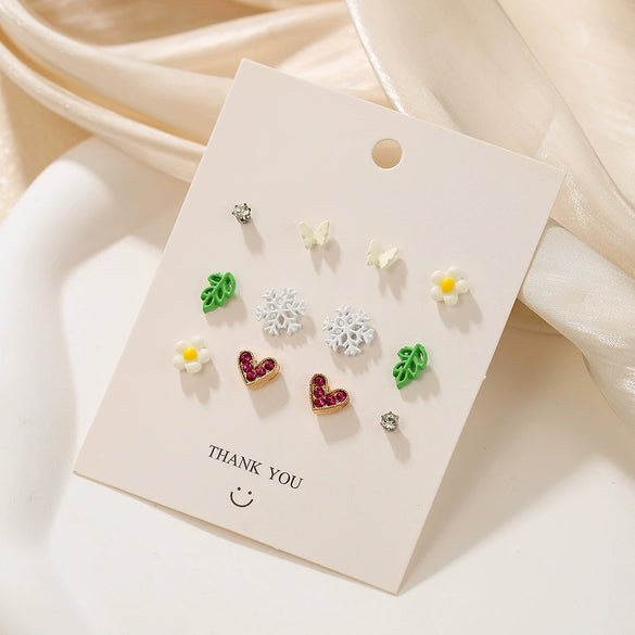 Alloy Fruit Shape Dripping Oil Design Women's Earrings Set