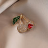 Alloy Fruit Shape Electroplated Women's Fashion Fresh Sweet Cute Cherry Brooch Original Design
