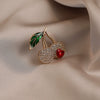 Alloy Fruit Shape Electroplated Women's Fashion Fresh Sweet Cute Cherry Brooch Original Design