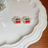Alloy Fruit Shaped Diamond Set Women's Earrings