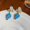 Alloy Fruit Shaped Diamond Set Women's Earrings