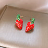 Alloy Fruit Shaped Diamond Set Women's Earrings