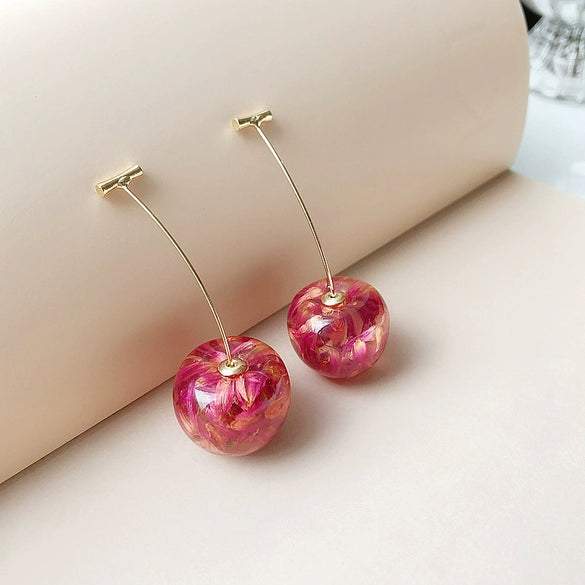 Alloy Fruit Shaped Diamond Set Women's Earrings