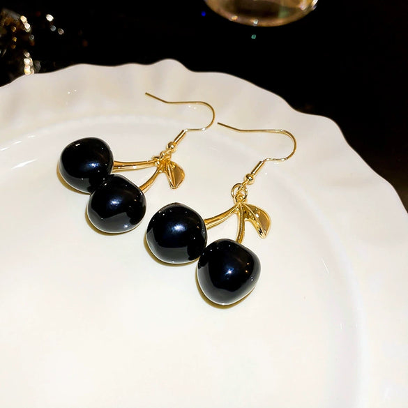 Alloy Fruit Shaped Diamond Set Women's Earrings