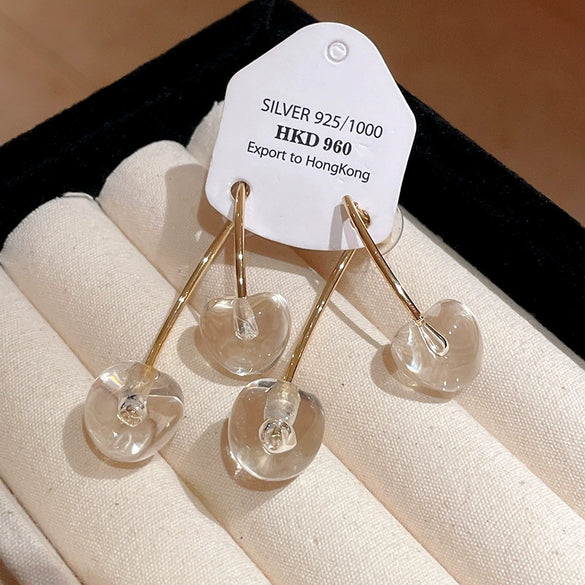 Alloy Fruit Shaped Diamond Set Women's Earrings