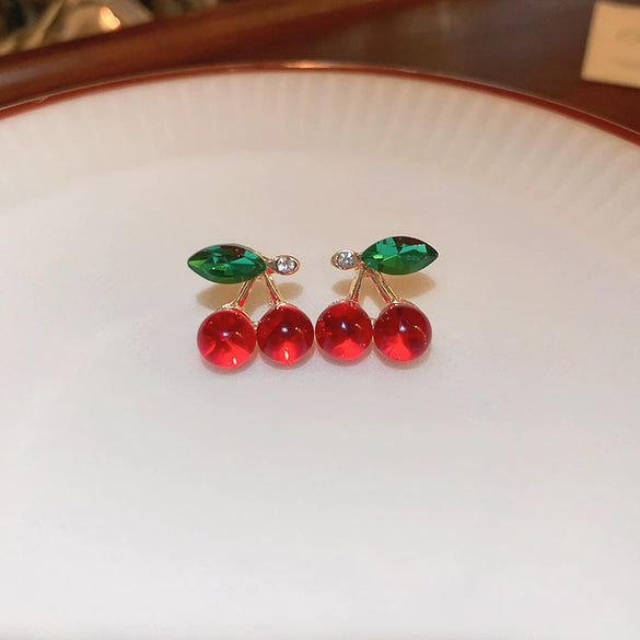 Alloy Fruit Shaped Diamond Set Women's Earrings